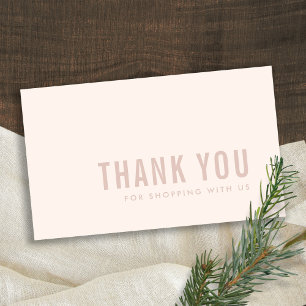 MINIMAL EINFACH PINK BLUSH DANKE DANK LOGO SHOPPPI VISITENKARTE
