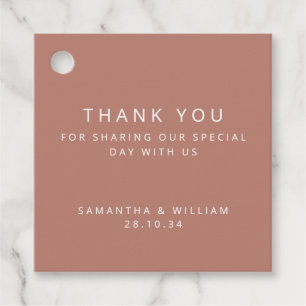 Minimal einfache alte Rose Hochzeit Geschenkanhänger