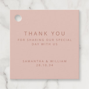 Minimal einfache alte Rose Hochzeit Geschenkanhänger