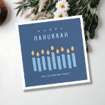 Minimal einfache blaugelbe Kerzen glücklich Hanukk Serviette<br><div class="desc">Wenn Sie weitere Anpassungen benötigen,  schreiben Sie mir bitte an yellowfebstudio@gmail.com.</div>