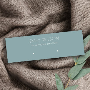Minimal einfache Dusky Blue Gray Necklace Display Mini Visitenkarte