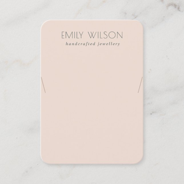 Minimal einfache Dusky Blush Pink Netzklace Anzeig Visitenkarte (Vorderseite)