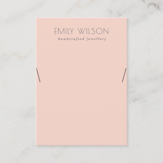 Minimal einfache Dusky Peach Necklace Display Visitenkarte (Vorderseite)