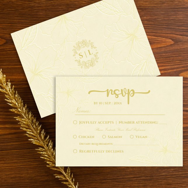 Minimal einfache Elegant floral Wedding RSVP Karte (Von Creator hochgeladen)