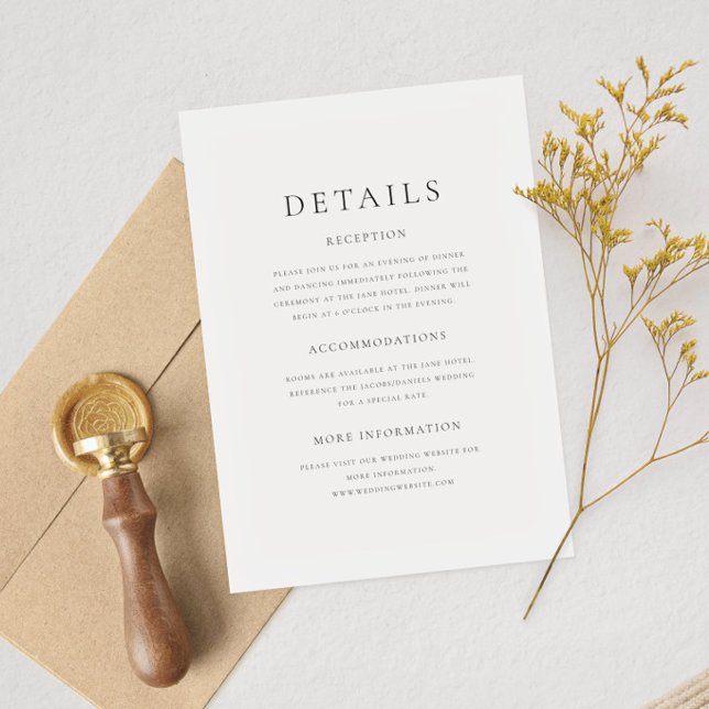 Minimal einfache Elegant Serif Typografy Wedding Begleitkarte (Von Creator hochgeladen)