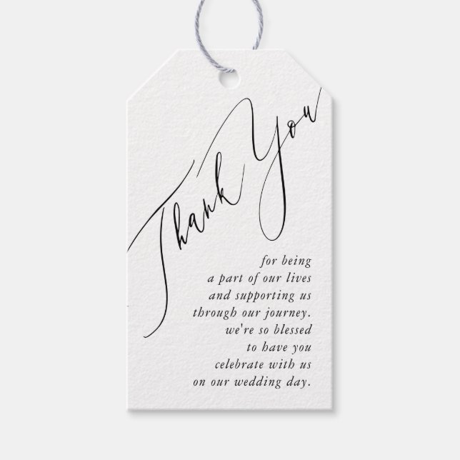 Minimal einfache Hochzeit Vielen Dank, dass Sie Ta Geschenkanhänger (Vorderseite)