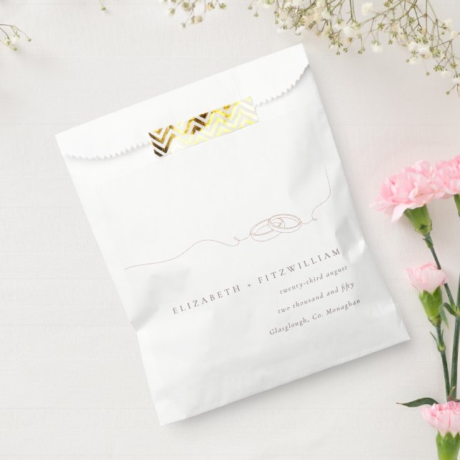 Minimal einfache Hochzeiten Rosa Hochzeit Geschenktütchen (Versiegelt)