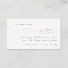 Minimal einfache Hochzeitsraten | Blush Gift Regis Begleitkarte