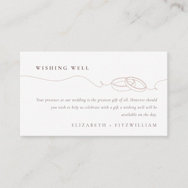 Minimal einfache Hochzeitsraten | Blush wünschensw Begleitkarte (Vorderseite)