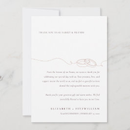 Minimal einfache Hochzeitsraten | Rosa Hochzeit Dankeskarte