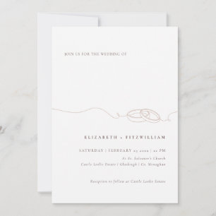 Minimal einfache Hochzeitsraten   Rosa Hochzeit Einladung