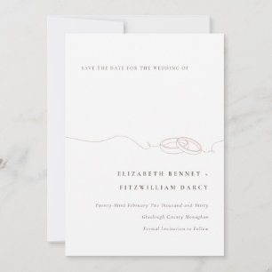 Minimal einfache Hochzeitsraten   Rosa Save The Date