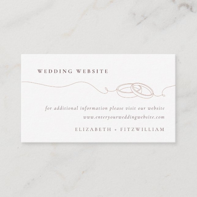 Minimal einfache Hochzeitssender-Blush-Website Begleitkarte (Vorderseite)