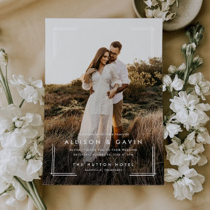 Minimal einfache moderne Art Zwei Foto Hochzeit Einladung