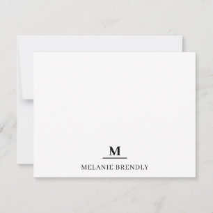 Minimal einfache, moderne Monogramm-Flachnotizkart Mitteilungskarte