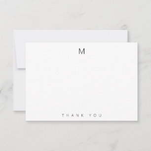Minimal einfache Monogramm Vielen Dank Hinweis Kar Dankeskarte