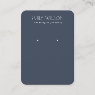 Minimal einfache Navy Blue Dunkel Ohrring Display Visitenkarte