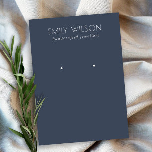 Minimal einfache Navy Blue Dunkel Ohrring Display Visitenkarte