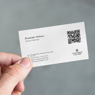 Minimal einfache QR-Code-Geschäftslogos Beruflich Visitenkarte