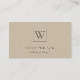 Minimal einfache Rustikalkraftmonogramm Visitenkarte