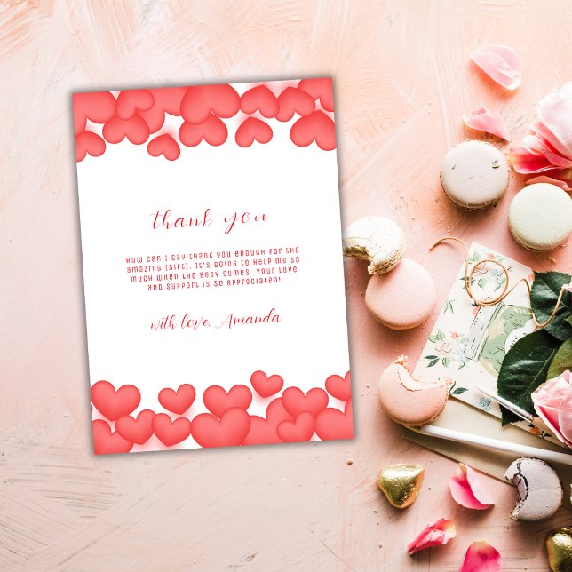 Minimal einfache und kleine Sweetheart Babydusche Dankeskarte (Minimal Simple A Little Sweetheart Baby Shower Thank You Card)