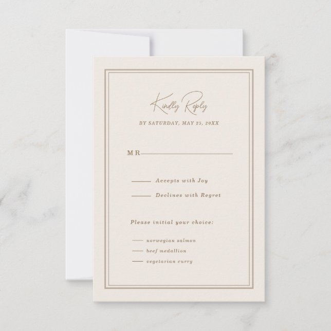 Minimal einfache Verzierte Frame Response Karte (Vorderseite)