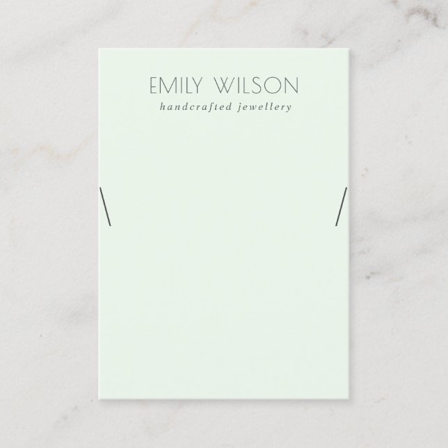 Minimal einfache weiche grüne Aqua Necklace Displa Visitenkarte (Vorderseite)