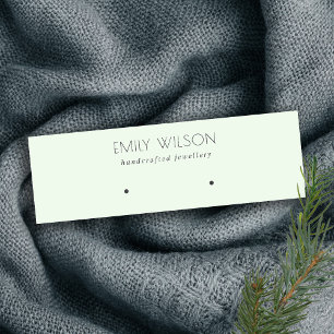 Minimal einfache weiche grüne Aqua-Ohrring-Anzeige Mini Visitenkarte