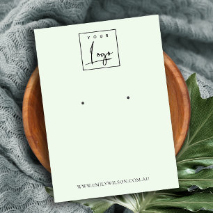 Minimal einfache weiche grüne Aqua-Ohrring-Anzeige Visitenkarte