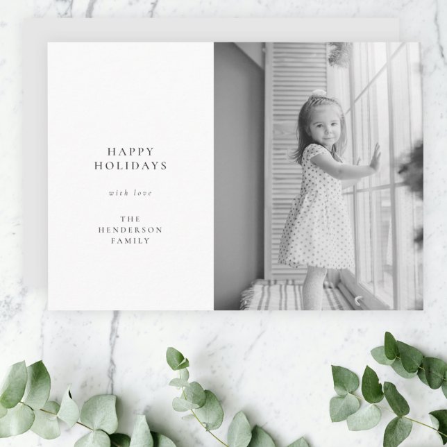 Minimal einfache Weihnachten | Schwarzes und Weiße (A simple elegant Christmas photo card by Guava)
