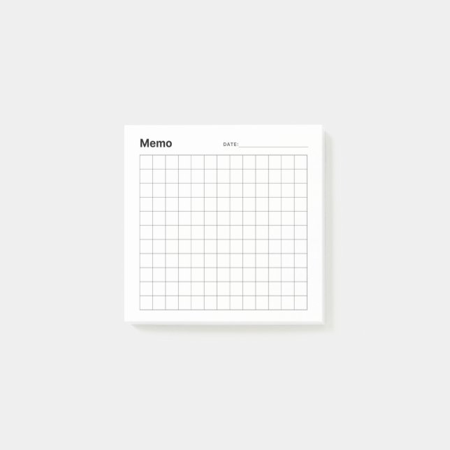 Minimal einfaches Memo Grid Post-it Klebezettel (Vorderseite)