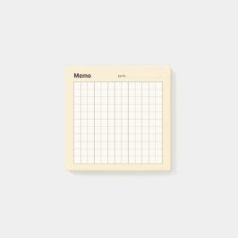 Minimal einfaches Memo Grid Post-it Klebezettel
