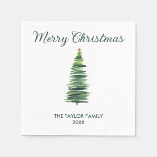 Minimal einfaches Weihnachtsbaumpapier Serviette