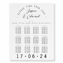 Minimal Elegant 12 Tische Sitzkarte Foto