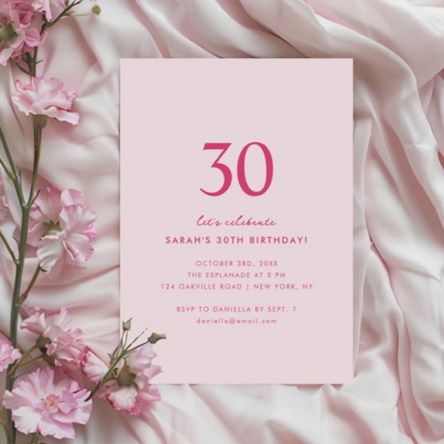 Minimal Elegant 30. Geburtstag Einladung (Von Creator hochgeladen)