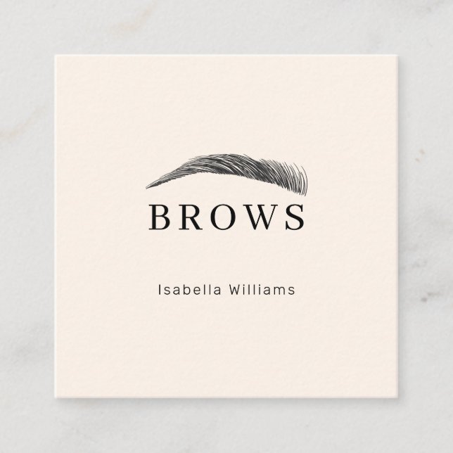 Minimal elegant Augenbrauen Visitenkarte (Vorderseite)