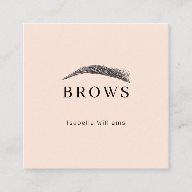 Minimal elegant Augenbrauen Visitenkarte (Vorderseite)