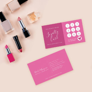 Minimal Elegant Berry Pink Weißes Skript Treuekarte