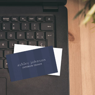 Minimal Elegant Blue Stripes Interieur Bus Visitenkarte