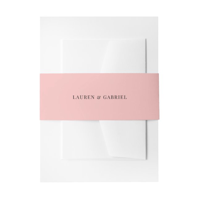 Minimal Elegant Blush Pink Wedding Einladungsbanderole (Vorderseite Beispiel)
