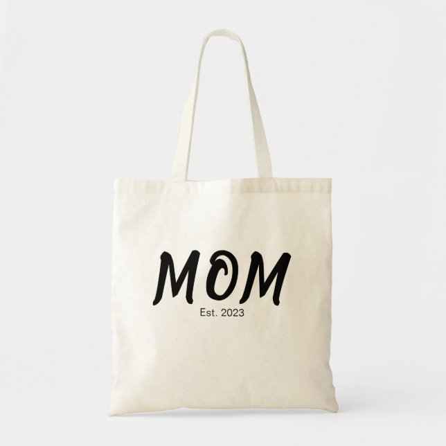 Minimal Elegant Bold Custom Date Mom Tragetasche (Vorne)