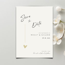 Minimal Elegant Calligraphy Typo Wedding Save The Date