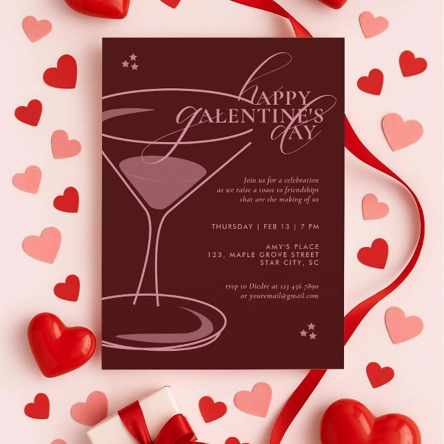 Minimal Elegant Chic Typography 2026 Galentine's Einladung (Von Creator hochgeladen)