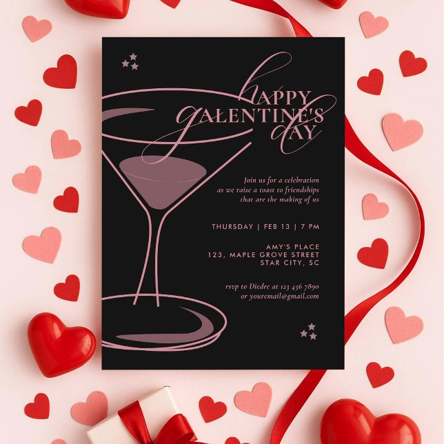 Minimal Elegant Chic Typography 2026 Galentine's Einladung (Von Creator hochgeladen)
