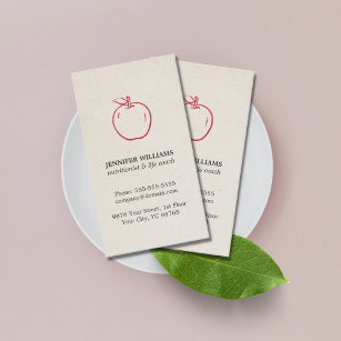 Minimal Elegant Cool Red Apple Nutritionist Visitenkarte