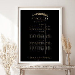 Minimal Elegant Eyebrow Salon Pricelist Poster