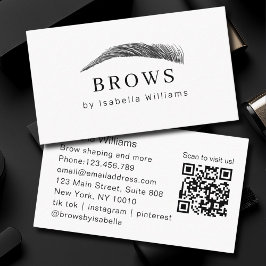 Minimal Elegant Eyebrow Salon QR-Code Visitenkarte