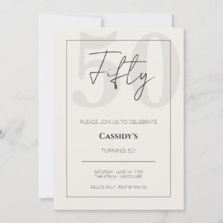 Minimal Elegant Fifty 50th Birthday Celebration  Einladung