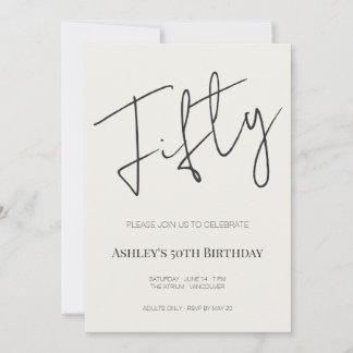 Minimal Elegant Fifty 50th Birthday Celebration  Einladung