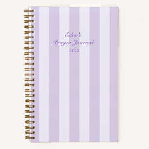 Minimal elegant gestreiftes Gebetsblatt Notizbuch